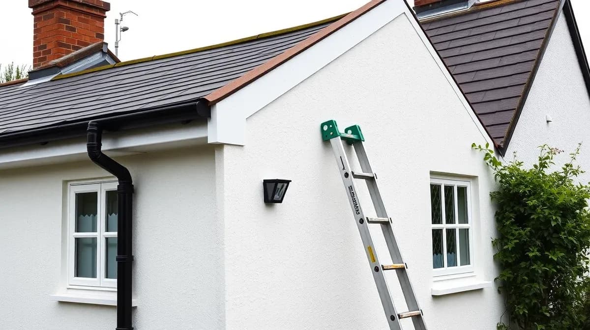 New uPVC fascias, soffits and guttering on a rendered cottage