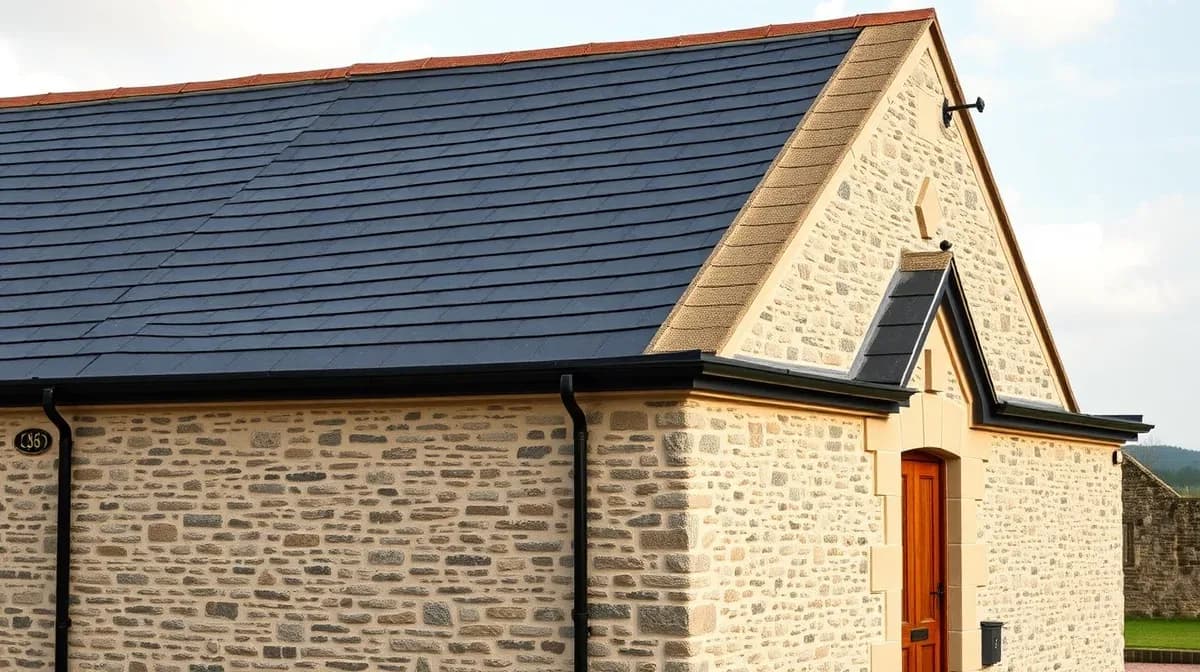 Natural slate roof on a Victorian rural schoolhouse
